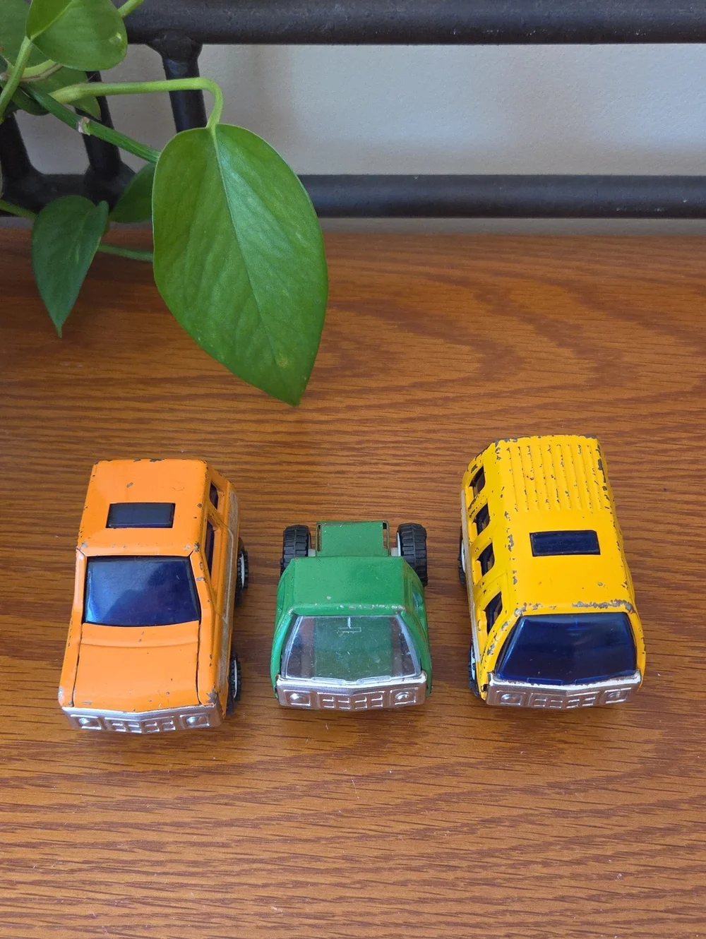 Vtg (3) Buddy L Mini Metal Vehicle Set - Yellow, Orange & Green